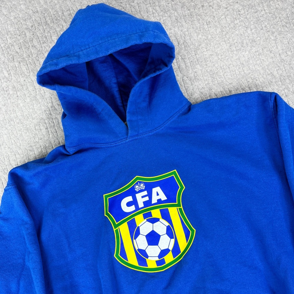 Brazil World Cup CFA Soccer Hoodie Youth XL Blue Heavy Blend Pullover Sweatshirt